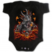Body bébé à petit dragon sur crane et lave craquelée