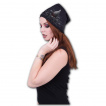 Bonnet gothique à cornes et roses noires