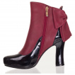 Bottines à talons et noeud papillon - Noir et bordeaux - Banned