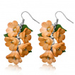 Boucles d'oreilles  fleurs oranges suspendues