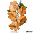 Boucles d'oreilles  fleurs oranges suspendues