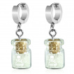 Boucles d'oreilles anneau  pendentif bocal poison