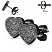 Boucles d'oreilles coeurs paillets en acier