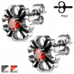 Boucles d'oreilles en acier style usé à croix celtiques serties (Paire)