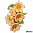 Boucles d'oreilles fimo  feuilles et fleurs oranges perles