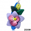 Boucles d'oreilles pendantes à fleurs Orchidées et feuilles