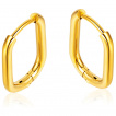 Boucles d'oreilles créoles carrées arrondies dorées en acier