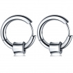 Boucles d'oreilles homme acier à cylindre concave (paire)