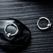 Boucles d'oreilles homme acier à cylindre concave (paire)