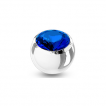 Boule de piercing en acier sertie - Bleu