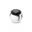 Boule de piercing en acier sertie - Noir