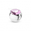 Boule de piercing en acier sertie - Rose