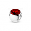 Boule de piercing en acier sertie - Rouge