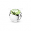 Boule de piercing en acier sertie - Vert