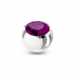 Boule de piercing en acier sertie - Violet