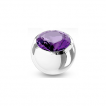 Boule de piercing en acier sertie - Violet Tanzanite