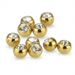 Boule strass en acier dor pour piercing (remplacement)