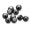 Boule strass en acier noir pour piercing (remplacement)