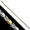 Bracelet acier à mailles géométriques argentées et dorées