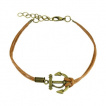 Bracelet fantaisie en similicuir avec ancre de marine