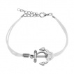 Bracelet fantaisie en similicuir avec ancre de marine