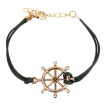 Bracelet fantaisie en similicuir avec barre  roue de bateau ancien