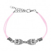 Bracelet fantaisie en similicuir avec couple de hiboux