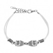 Bracelet fantaisie en similicuir avec couple de hiboux