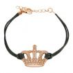 Bracelet fantaisie en similicuir avec couronne