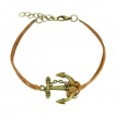 Bracelet fantaisie en similicuir avec large ancre de marine