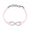 Bracelet fantaisie en similicuir avec large symbole de l'infini