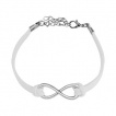 Bracelet fantaisie en similicuir avec large symbole de l'infini