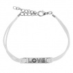 Bracelet fantaisie en similicuir avec plaque grave 