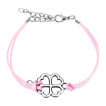 Bracelet fantaisie en similicuir avec trfle  4 feuilles