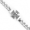 Bracelet homme acier  croix de malte avec crane