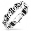 Bracelet homme acier à plaquettes avec croix en relief