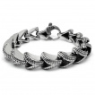 Bracelet homme acier à maillons style écailles de dragon