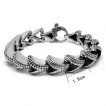 Bracelet homme acier à maillons style écailles de dragon