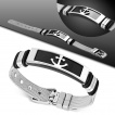 Bracelet homme acier tissé à plaque ancre marine