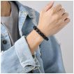 Bracelet homme en cubes de pierre volcanique