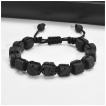 Bracelet homme en cubes de pierre volcanique