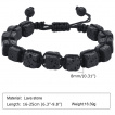 Bracelet homme en cubes de pierre volcanique