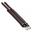 Bracelet homme en cuir marron double ceinture avec surpiqûre