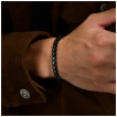 Bracelet homme rivire de zirconiums noirs