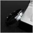 Bracelet homme rock similicuir  Tte de mort et perles noires