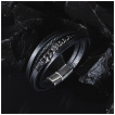 Bracelet homme similicuir et acier  symbole boussole