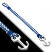 Bracelet homme similicuir noir et bleu  attache ancre marine