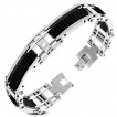 Bracelet homme style mcanique en acier et pices d'acrylique crantes