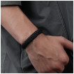 Bracelet homme tressé élégant en similicuir noir