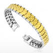 Bracelet homme tungstène Gold Checkerboard